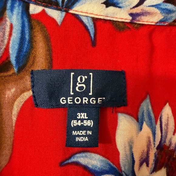 HAWAIIAN Men’s shirt Red Blue Floral 3XL - Picture 8 of 9